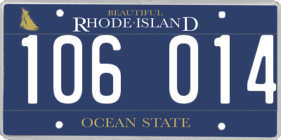 RI license plate 106014