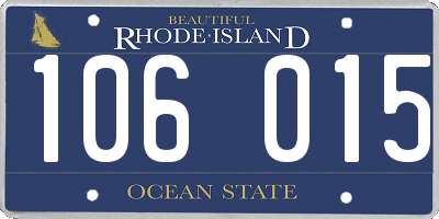RI license plate 106015