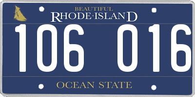 RI license plate 106016