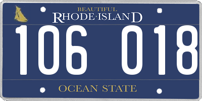 RI license plate 106018
