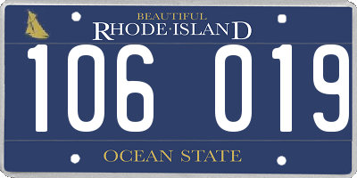 RI license plate 106019