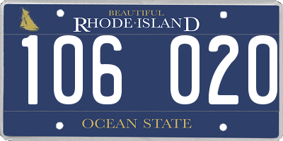 RI license plate 106020