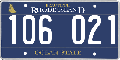 RI license plate 106021