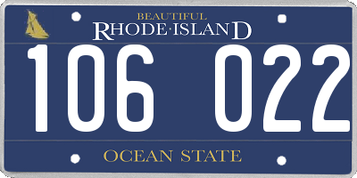 RI license plate 106022