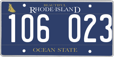 RI license plate 106023