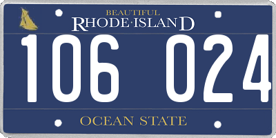 RI license plate 106024