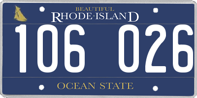 RI license plate 106026