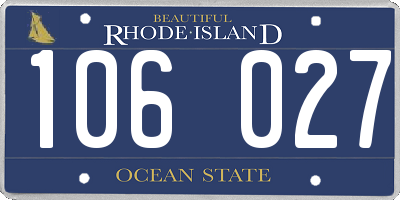 RI license plate 106027