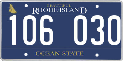 RI license plate 106030