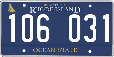 RI license plate 106031
