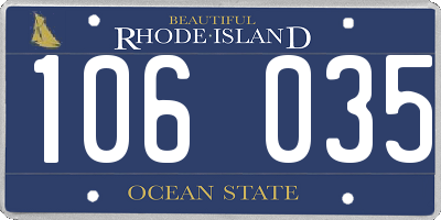 RI license plate 106035