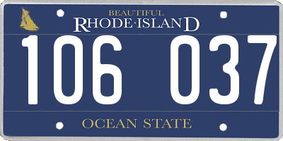 RI license plate 106037
