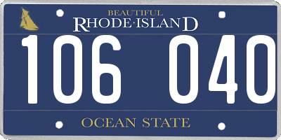 RI license plate 106040