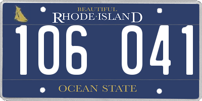 RI license plate 106041
