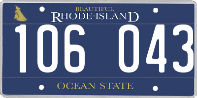 RI license plate 106043