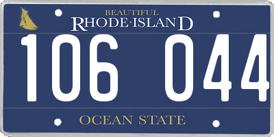 RI license plate 106044