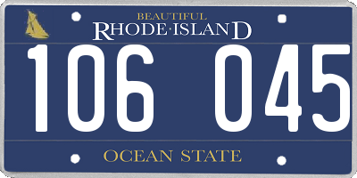 RI license plate 106045