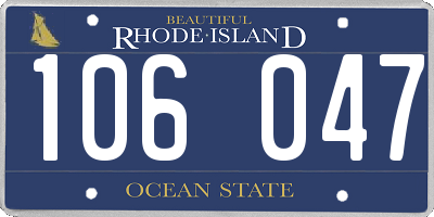 RI license plate 106047