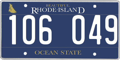 RI license plate 106049