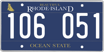 RI license plate 106051