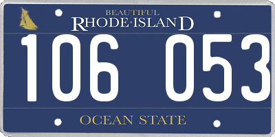 RI license plate 106053