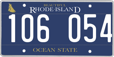 RI license plate 106054