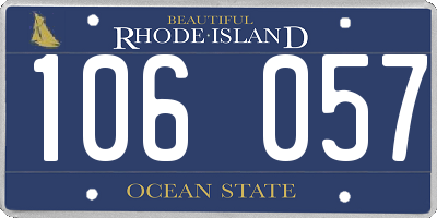 RI license plate 106057