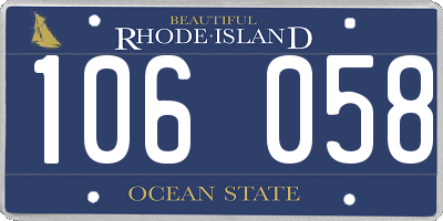 RI license plate 106058