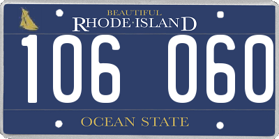 RI license plate 106060