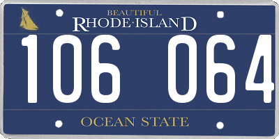 RI license plate 106064