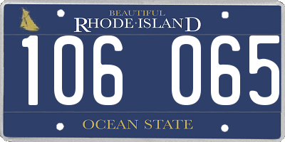 RI license plate 106065