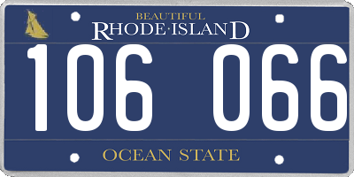 RI license plate 106066
