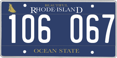 RI license plate 106067