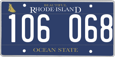 RI license plate 106068