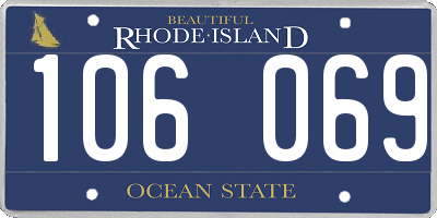 RI license plate 106069