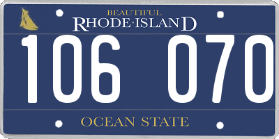 RI license plate 106070