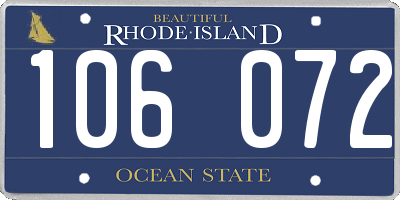 RI license plate 106072