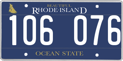 RI license plate 106076