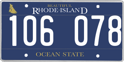 RI license plate 106078