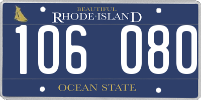 RI license plate 106080