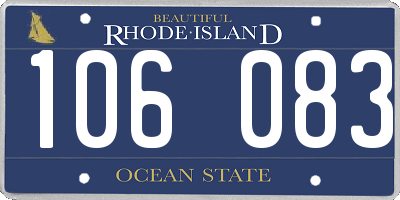 RI license plate 106083