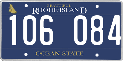 RI license plate 106084
