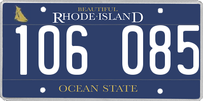 RI license plate 106085