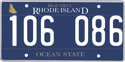 RI license plate 106086