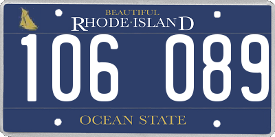 RI license plate 106089