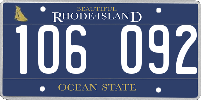 RI license plate 106092