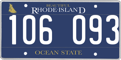 RI license plate 106093
