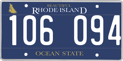 RI license plate 106094
