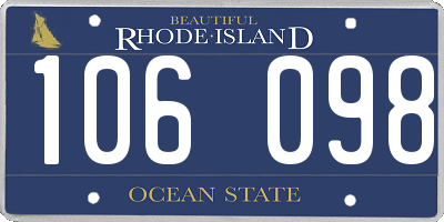 RI license plate 106098