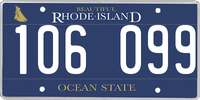 RI license plate 106099